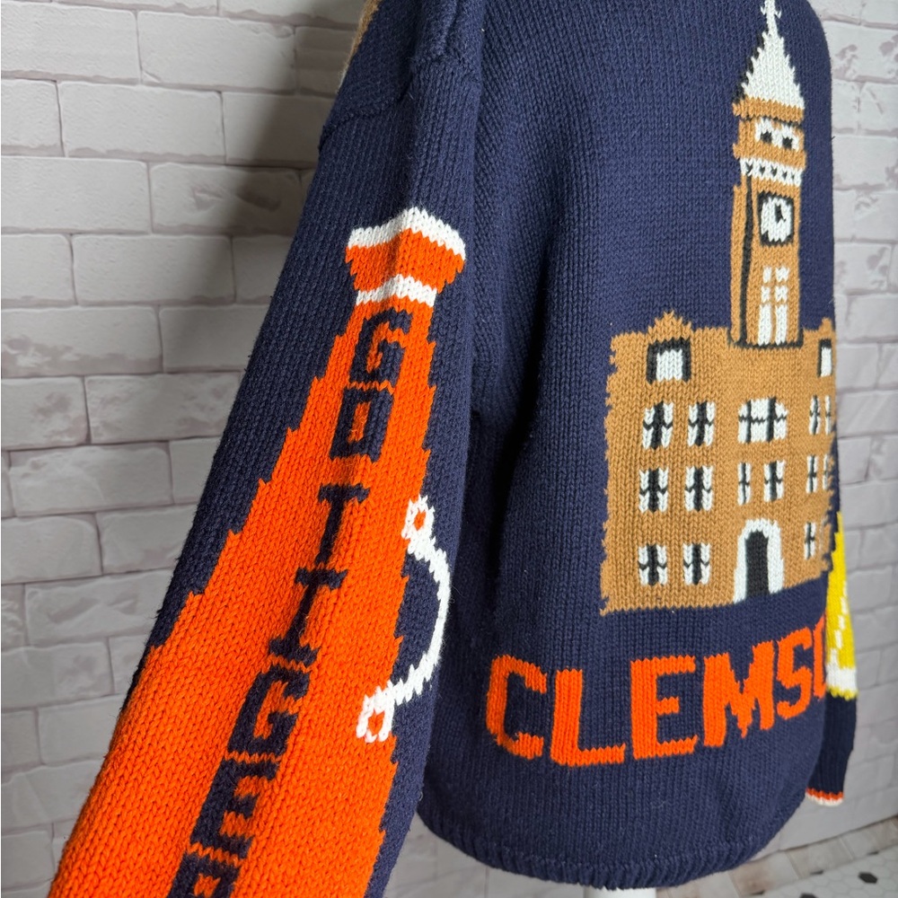 Vintage BellePointe Clemson Tigers Graphic Cardigan Sweater / Unisex Cardigan - Picture 3 of 11
